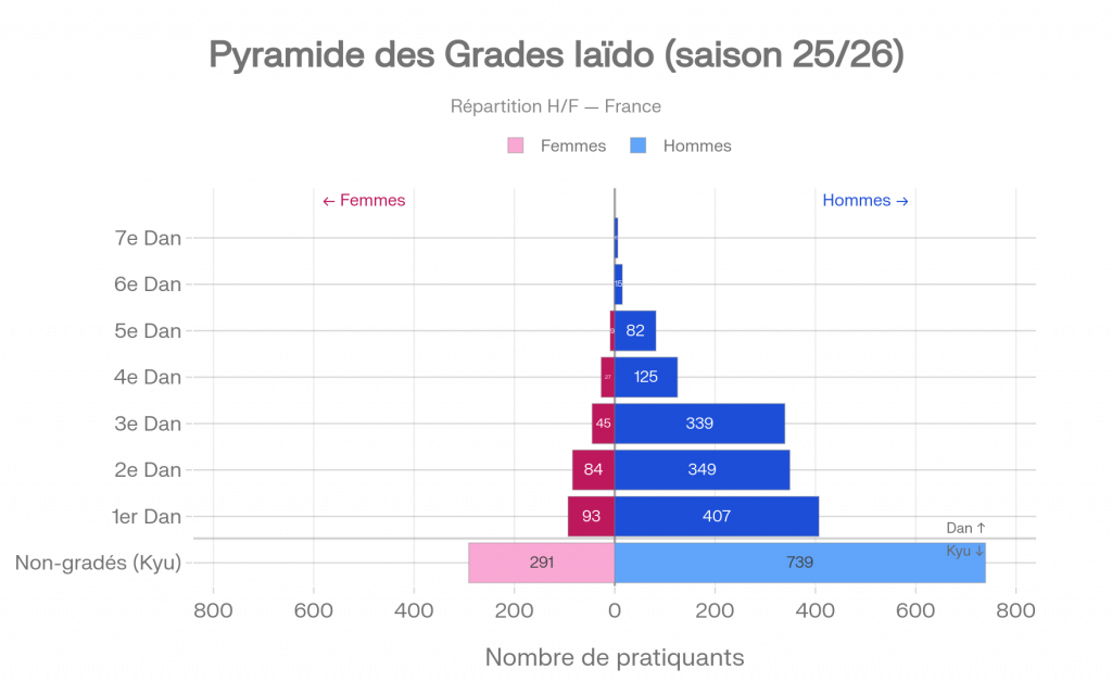 Pyramide des grades Iaido saison 25/26